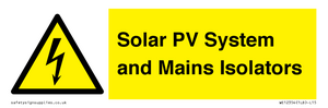 Solar PV System and Mains Isolators